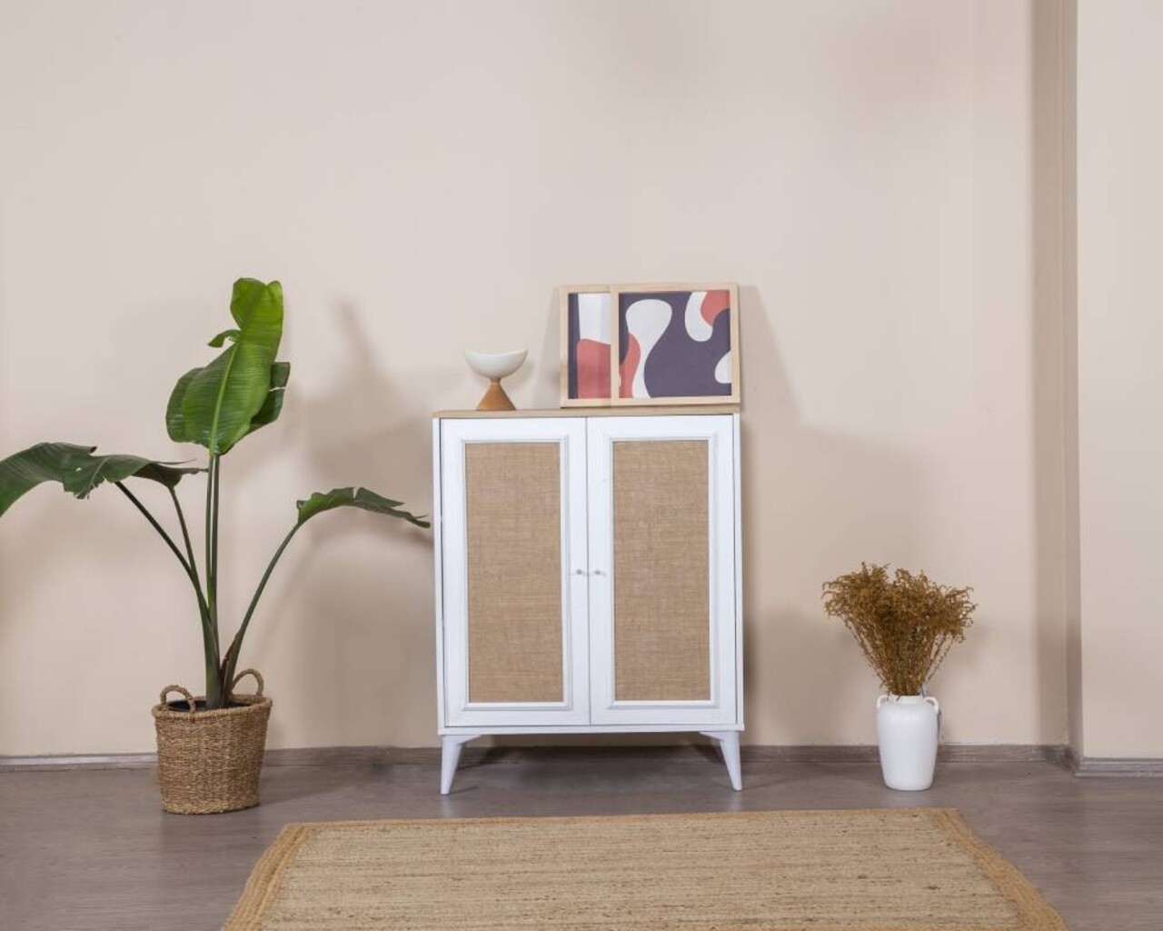 Bufet, Hanah Home, Mount, 90x105x41 cm, Alb / Stejar - imagine 7